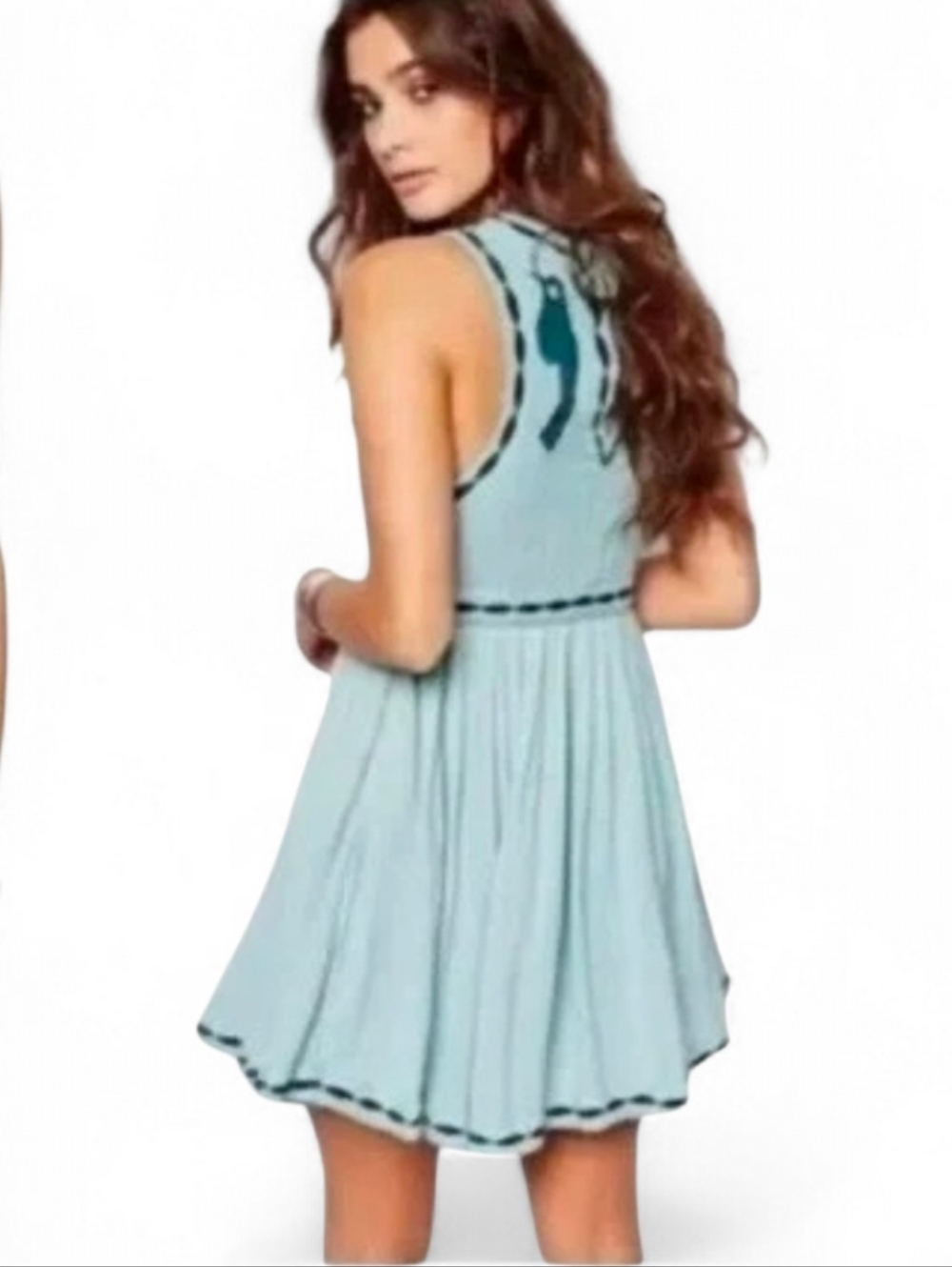 FREE PEOPLE Birds Of A Feather Embroidered Sleeveless Dress - Size 0
